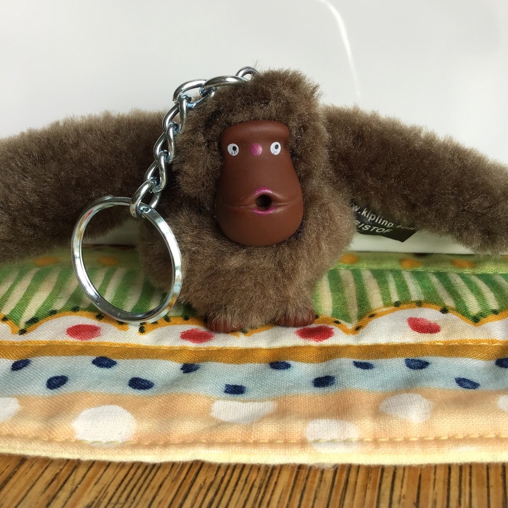 Kipling Gorilla Key Chain Ring Kristof NWOT Handbag Purse Charm